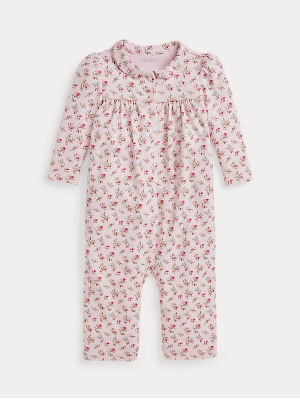 Ralph Lauren Floral Cotton Interlock Coverall Pink Baby 9M